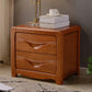 Table de chevet traditionnelle en bois massif de 20 "de haut avec 2 tiroirs