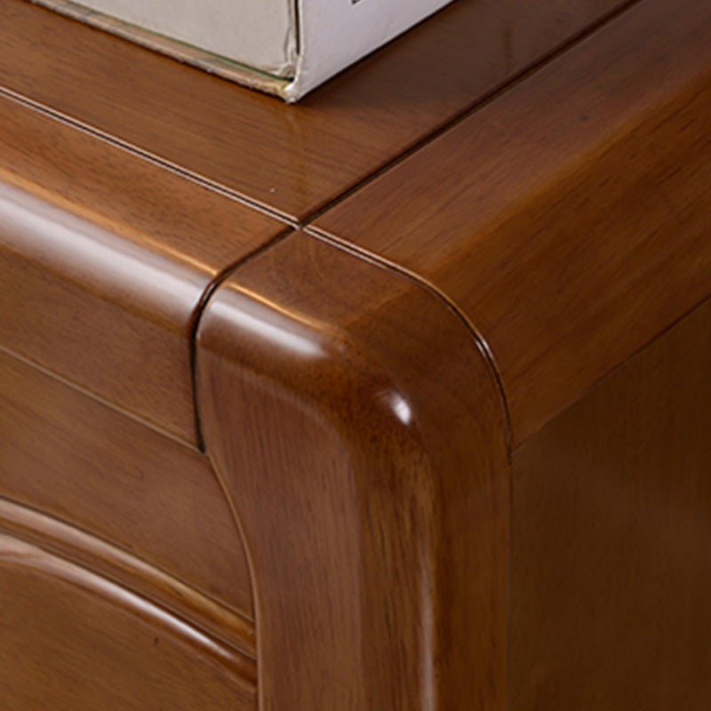 Table de chevet traditionnelle en bois massif de 20 "de haut avec 2 tiroirs