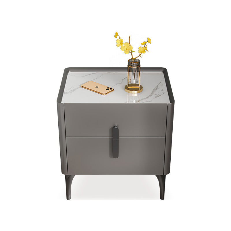 Moderna de piedra de piedra Top Night-Drawer Mesa de noche de 20 pulgadas de altura con piernas