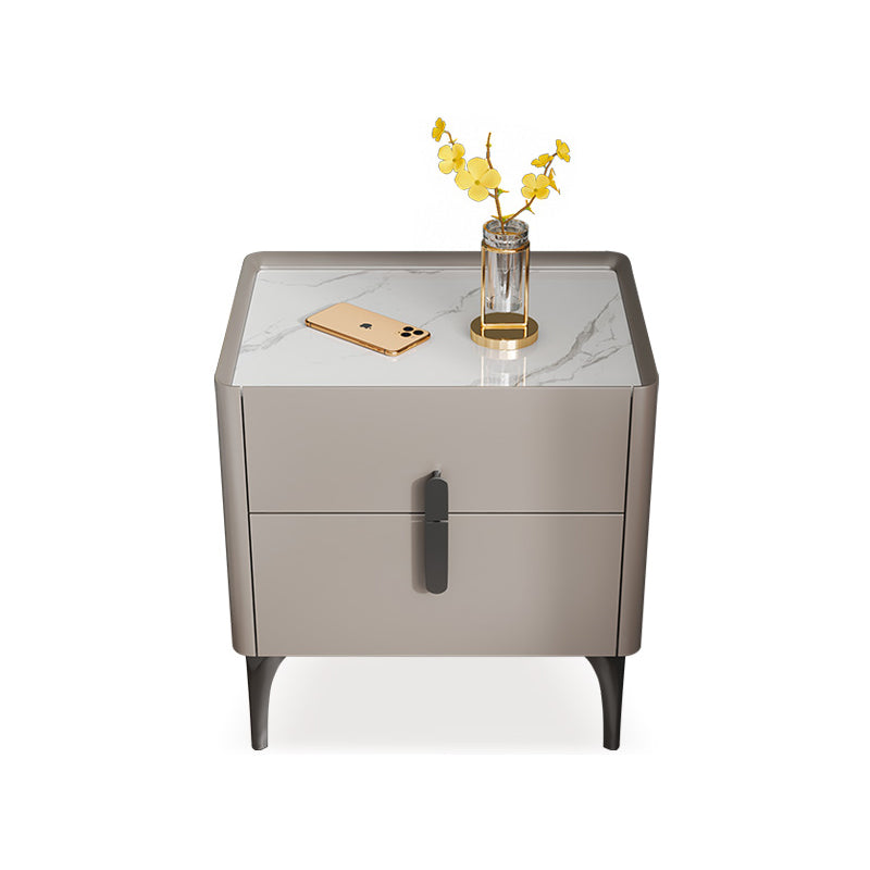 Moderna de piedra de piedra Top Night-Drawer Mesa de noche de 20 pulgadas de altura con piernas