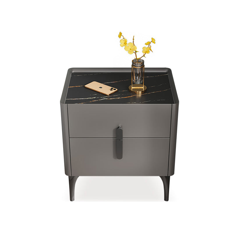 Moderna de piedra de piedra Top Night-Drawer Mesa de noche de 20 pulgadas de altura con piernas