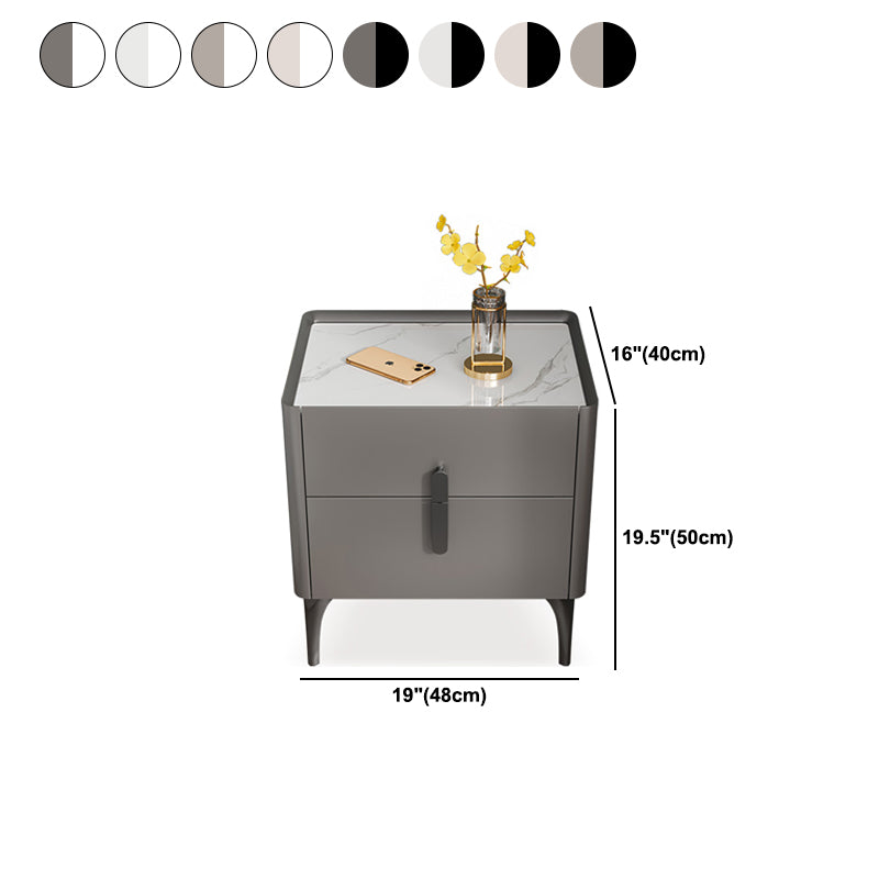 Moderna de piedra de piedra Top Night-Drawer Mesa de noche de 20 pulgadas de altura con piernas