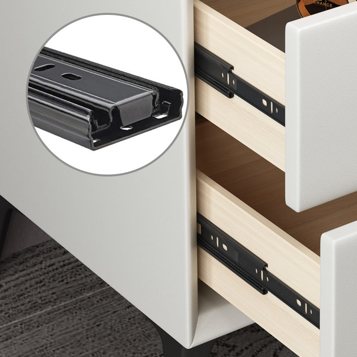 Moderno comodino alto 20 pollici in fiamme 2-cassetto in pietra in pietra imitazione tavolo da notte in legno