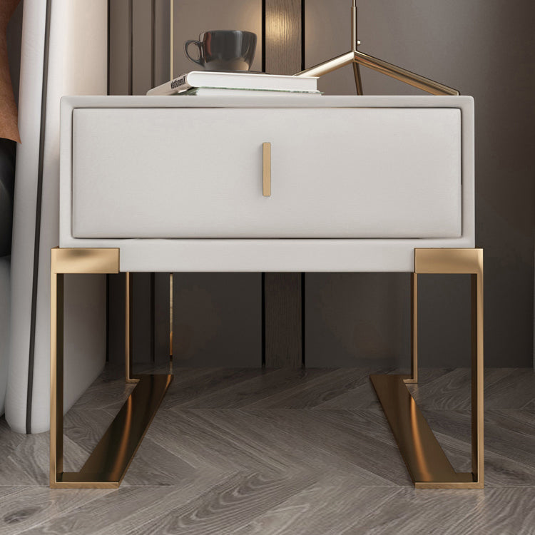 Faux Leder-Nachttisch 1-Zauberer 21 Zoll hohe moderne Beine inklusive Nachttisch enthalten