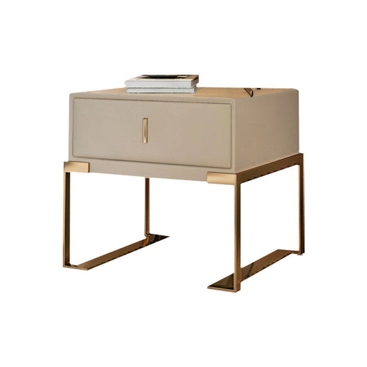 Faux Leder-Nachttisch 1-Zauberer 21 Zoll hohe moderne Beine inklusive Nachttisch enthalten