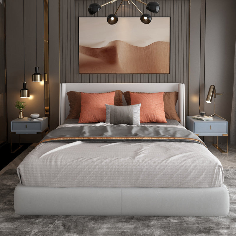 Faux Leder-Nachttisch 1-Zauberer 21 Zoll hohe moderne Beine inklusive Nachttisch enthalten