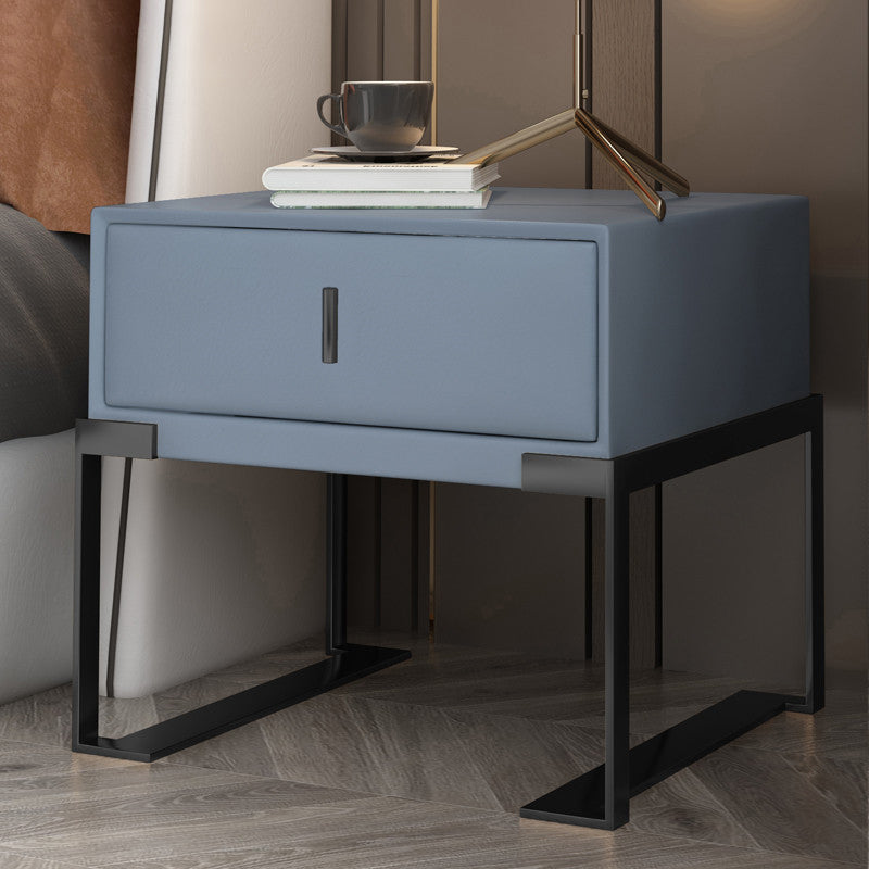 Faux Leder-Nachttisch 1-Zauberer 21 Zoll hohe moderne Beine inklusive Nachttisch enthalten