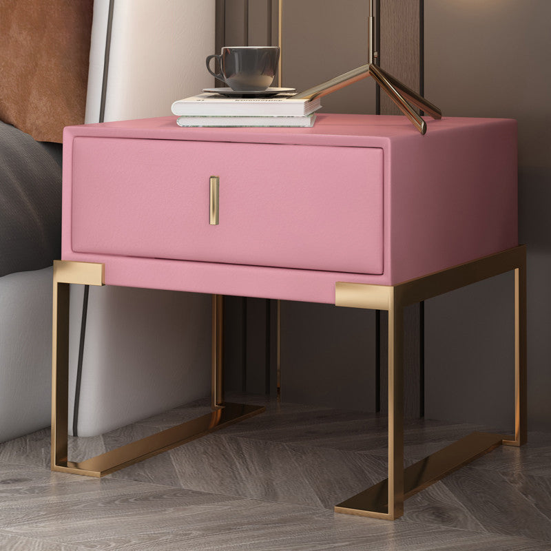 Faux Leder-Nachttisch 1-Zauberer 21 Zoll hohe moderne Beine inklusive Nachttisch enthalten