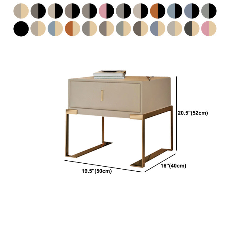 Faux Leder-Nachttisch 1-Zauberer 21 Zoll hohe moderne Beine inklusive Nachttisch enthalten
