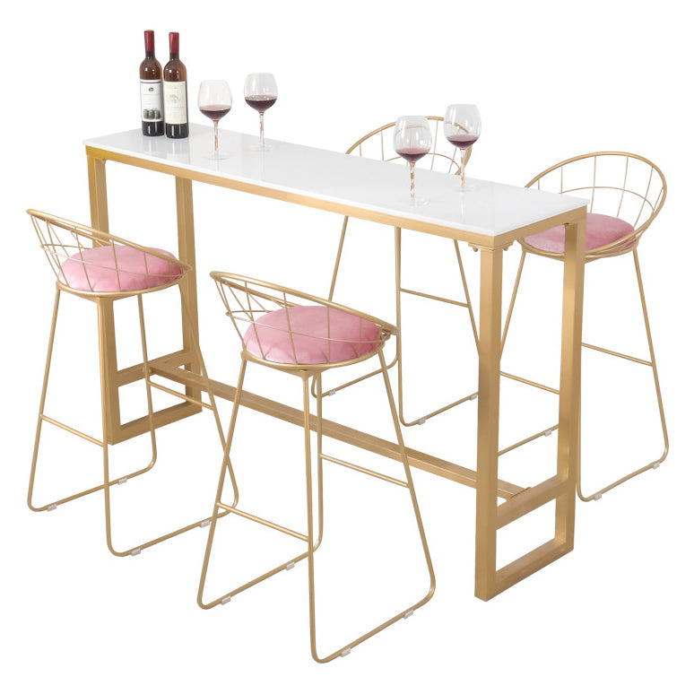 Stone Bar Dining Table Glam Style Rectangle Bar Table with Trestle for Dining Room Clearhalo 'Bar Furniture' 'Bar Tables' 'bar_tables' 'furn' 'furn_bar_tables' 'Furniture' 'Kitchen & Dining Furniture' 5490042