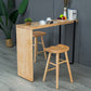 Table de bar rectangulaire avec plateau en bois de pin, table de bistro moderne avec double piédestal