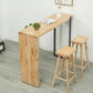 Table de bar rectangulaire avec plateau en bois de pin, table de bistro moderne avec double piédestal