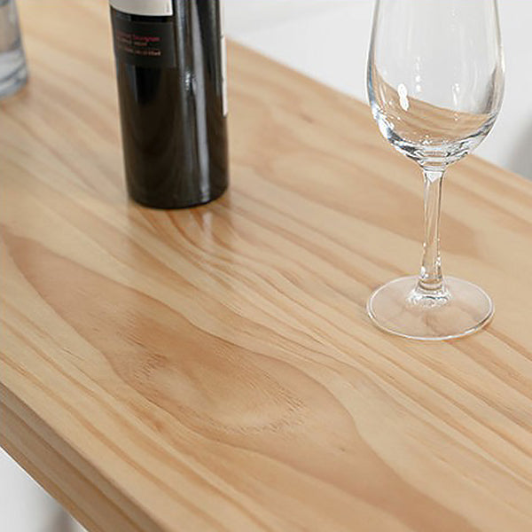 Table de bar rectangulaire avec plateau en bois de pin, table de bistro moderne avec double piédestal