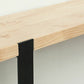 Table de bar rectangulaire avec plateau en bois de pin, table de bistro moderne avec double piédestal