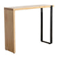 Table de bar rectangulaire avec plateau en bois de pin, table de bistro moderne avec double piédestal