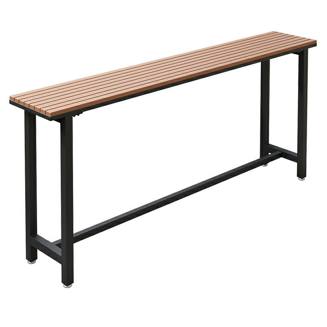 Artificial Wood Bar Dining Table Modern Rectangle Bar Table with Trestle for Balcony Black Without Chairs Clearhalo 'Bar Furniture' 'Bar Tables' 'bar_tables' 'furn' 'furn_bar_tables' 'Furniture' 'Kitchen & Dining Furniture' 5490188