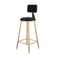 Glam Metal Barstool Velvet Gold Furniture in Matte Finish for Indoor Black 1 Piece Bar Stool(30"H) Clearhalo 'Bar Furniture' 'Bar Stools' 'bar_stools' 'furn' 'furn_bar_stools' 'Furniture' 'Kitchen & Dining Furniture' 5490321