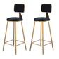Glam Metal Barstool Velvet Gold Furniture in Matte Finish for Indoor Black 2 Piece Set Bar Stool(30"H) Clearhalo 'Bar Furniture' 'Bar Stools' 'bar_stools' 'furn' 'furn_bar_stools' 'Furniture' 'Kitchen & Dining Furniture' 5490322