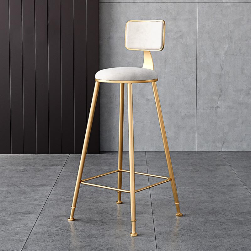 Glam Metal Barstool Velvet Gold Furniture in Matte Finish for Indoor Clearhalo 'Bar Furniture' 'Bar Stools' 'bar_stools' 'furn' 'furn_bar_stools' 'Furniture' 'Kitchen & Dining Furniture' 5490324