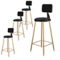 Glam Metal Barstool Velvet Gold Furniture in Matte Finish for Indoor Black 4 Piece Set Bar Stool(30"H) Clearhalo 'Bar Furniture' 'Bar Stools' 'bar_stools' 'furn' 'furn_bar_stools' 'Furniture' 'Kitchen & Dining Furniture' 5490325