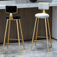 Glam Metal Barstool Velvet Gold Furniture in Matte Finish for Indoor Clearhalo 'Bar Furniture' 'Bar Stools' 'bar_stools' 'furn' 'furn_bar_stools' 'Furniture' 'Kitchen & Dining Furniture' 5490327