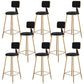 Glam Metal Barstool Velvet Gold Furniture in Matte Finish for Indoor Black 8 Piece Set Bar Stool(30"H) Clearhalo 'Bar Furniture' 'Bar Stools' 'bar_stools' 'furn' 'furn_bar_stools' 'Furniture' 'Kitchen & Dining Furniture' 5490328