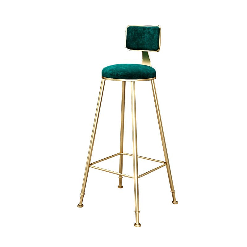 Glam Metal Barstool Velvet Gold Furniture in Matte Finish for Indoor Clearhalo 'Bar Furniture' 'Bar Stools' 'bar_stools' 'furn' 'furn_bar_stools' 'Furniture' 'Kitchen & Dining Furniture' 5490329