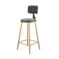 Glam Metal Barstool Velvet Gold Furniture in Matte Finish for Indoor Grey 1 Piece Bar Stool(30"H) Clearhalo 'Bar Furniture' 'Bar Stools' 'bar_stools' 'furn' 'furn_bar_stools' 'Furniture' 'Kitchen & Dining Furniture' 5490330