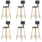 Glam Metal Barstool Velvet Gold Furniture in Matte Finish for Indoor Grey 6 Piece Set Bar Stool(30"H) Clearhalo 'Bar Furniture' 'Bar Stools' 'bar_stools' 'furn' 'furn_bar_stools' 'Furniture' 'Kitchen & Dining Furniture' 5490337