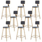Glam Metal Barstool Velvet Gold Furniture in Matte Finish for Indoor Grey 8 Piece Set Bar Stool(30"H) Clearhalo 'Bar Furniture' 'Bar Stools' 'bar_stools' 'furn' 'furn_bar_stools' 'Furniture' 'Kitchen & Dining Furniture' 5490339