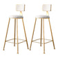 Glam Metal Barstool Velvet Gold Furniture in Matte Finish for Indoor White 2 Piece Set Bar Stool(30"H) Clearhalo 'Bar Furniture' 'Bar Stools' 'bar_stools' 'furn' 'furn_bar_stools' 'Furniture' 'Kitchen & Dining Furniture' 5490342