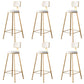 Glam Metal Barstool Velvet Gold Furniture in Matte Finish for Indoor White 6 Piece Set Bar Stool(30"H) Clearhalo 'Bar Furniture' 'Bar Stools' 'bar_stools' 'furn' 'furn_bar_stools' 'Furniture' 'Kitchen & Dining Furniture' 5490346