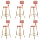 Glam Metal Barstool Velvet Gold Furniture in Matte Finish for Indoor Pink 6 Piece Set Bar Stool(30"H) Clearhalo 'Bar Furniture' 'Bar Stools' 'bar_stools' 'furn' 'furn_bar_stools' 'Furniture' 'Kitchen & Dining Furniture' 5490352