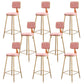 Glam Metal Barstool Velvet Gold Furniture in Matte Finish for Indoor Pink 8 Piece Set Bar Stool(30"H) Clearhalo 'Bar Furniture' 'Bar Stools' 'bar_stools' 'furn' 'furn_bar_stools' 'Furniture' 'Kitchen & Dining Furniture' 5490353