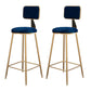 Glam Metal Barstool Velvet Gold Furniture in Matte Finish for Indoor Blue 2 Piece Set Bar Stool(30"H) Clearhalo 'Bar Furniture' 'Bar Stools' 'bar_stools' 'furn' 'furn_bar_stools' 'Furniture' 'Kitchen & Dining Furniture' 5490355