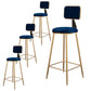 Glam Metal Barstool Velvet Gold Furniture in Matte Finish for Indoor Blue 4 Piece Set Bar Stool(30"H) Clearhalo 'Bar Furniture' 'Bar Stools' 'bar_stools' 'furn' 'furn_bar_stools' 'Furniture' 'Kitchen & Dining Furniture' 5490356
