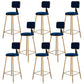 Glam Metal Barstool Velvet Gold Furniture in Matte Finish for Indoor Blue 8 Piece Set Bar Stool(30"H) Clearhalo 'Bar Furniture' 'Bar Stools' 'bar_stools' 'furn' 'furn_bar_stools' 'Furniture' 'Kitchen & Dining Furniture' 5490358