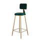 Glam Metal Barstool Velvet Gold Furniture in Matte Finish for Indoor Blackish Green 1 Piece Bar Stool(30"H) Clearhalo 'Bar Furniture' 'Bar Stools' 'bar_stools' 'furn' 'furn_bar_stools' 'Furniture' 'Kitchen & Dining Furniture' 5490359