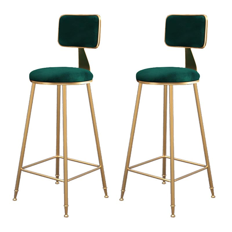 Glam Metal Barstool Velvet Gold Furniture in Matte Finish for Indoor Blackish Green 2 Piece Set Bar Stool(30"H) Clearhalo 'Bar Furniture' 'Bar Stools' 'bar_stools' 'furn' 'furn_bar_stools' 'Furniture' 'Kitchen & Dining Furniture' 5490360