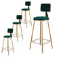 Glam Metal Barstool Velvet Gold Furniture in Matte Finish for Indoor Blackish Green 4 Piece Set Bar Stool(30"H) Clearhalo 'Bar Furniture' 'Bar Stools' 'bar_stools' 'furn' 'furn_bar_stools' 'Furniture' 'Kitchen & Dining Furniture' 5490361