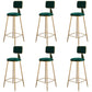 Glam Metal Barstool Velvet Gold Furniture in Matte Finish for Indoor Blackish Green 6 Piece Set Bar Stool(30"H) Clearhalo 'Bar Furniture' 'Bar Stools' 'bar_stools' 'furn' 'furn_bar_stools' 'Furniture' 'Kitchen & Dining Furniture' 5490362