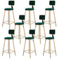 Glam Metal Barstool Velvet Gold Furniture in Matte Finish for Indoor Blackish Green 8 Piece Set Bar Stool(30"H) Clearhalo 'Bar Furniture' 'Bar Stools' 'bar_stools' 'furn' 'furn_bar_stools' 'Furniture' 'Kitchen & Dining Furniture' 5490363