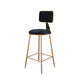 Glam Metal Barstool Velvet Gold Furniture in Matte Finish for Indoor Black 1 Piece Counter Stool(26"H) Clearhalo 'Bar Furniture' 'Bar Stools' 'bar_stools' 'furn' 'furn_bar_stools' 'Furniture' 'Kitchen & Dining Furniture' 5490364