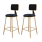Glam Metal Barstool Velvet Gold Furniture in Matte Finish for Indoor Black 2 Piece Set Counter Stool(26"H) Clearhalo 'Bar Furniture' 'Bar Stools' 'bar_stools' 'furn' 'furn_bar_stools' 'Furniture' 'Kitchen & Dining Furniture' 5490365