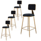 Glam Metal Barstool Velvet Gold Furniture in Matte Finish for Indoor Black 4 Piece Set Counter Stool(26"H) Clearhalo 'Bar Furniture' 'Bar Stools' 'bar_stools' 'furn' 'furn_bar_stools' 'Furniture' 'Kitchen & Dining Furniture' 5490366