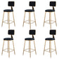 Glam Metal Barstool Velvet Gold Furniture in Matte Finish for Indoor Black 6 Piece Set Counter Stool(26"H) Clearhalo 'Bar Furniture' 'Bar Stools' 'bar_stools' 'furn' 'furn_bar_stools' 'Furniture' 'Kitchen & Dining Furniture' 5490367