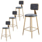 Glam Metal Barstool Velvet Gold Furniture in Matte Finish for Indoor Grey 4 Piece Set Counter Stool(26"H) Clearhalo 'Bar Furniture' 'Bar Stools' 'bar_stools' 'furn' 'furn_bar_stools' 'Furniture' 'Kitchen & Dining Furniture' 5490371