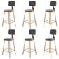 Glam Metal Barstool Velvet Gold Furniture in Matte Finish for Indoor Grey 6 Piece Set Counter Stool(26"H) Clearhalo 'Bar Furniture' 'Bar Stools' 'bar_stools' 'furn' 'furn_bar_stools' 'Furniture' 'Kitchen & Dining Furniture' 5490372