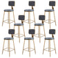 Glam Metal Barstool Velvet Gold Furniture in Matte Finish for Indoor Grey 8 Piece Set Counter Stool(26"H) Clearhalo 'Bar Furniture' 'Bar Stools' 'bar_stools' 'furn' 'furn_bar_stools' 'Furniture' 'Kitchen & Dining Furniture' 5490373
