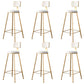 Glam Metal Barstool Velvet Gold Furniture in Matte Finish for Indoor White 6 Piece Set Counter Stool(26"H) Clearhalo 'Bar Furniture' 'Bar Stools' 'bar_stools' 'furn' 'furn_bar_stools' 'Furniture' 'Kitchen & Dining Furniture' 5490377